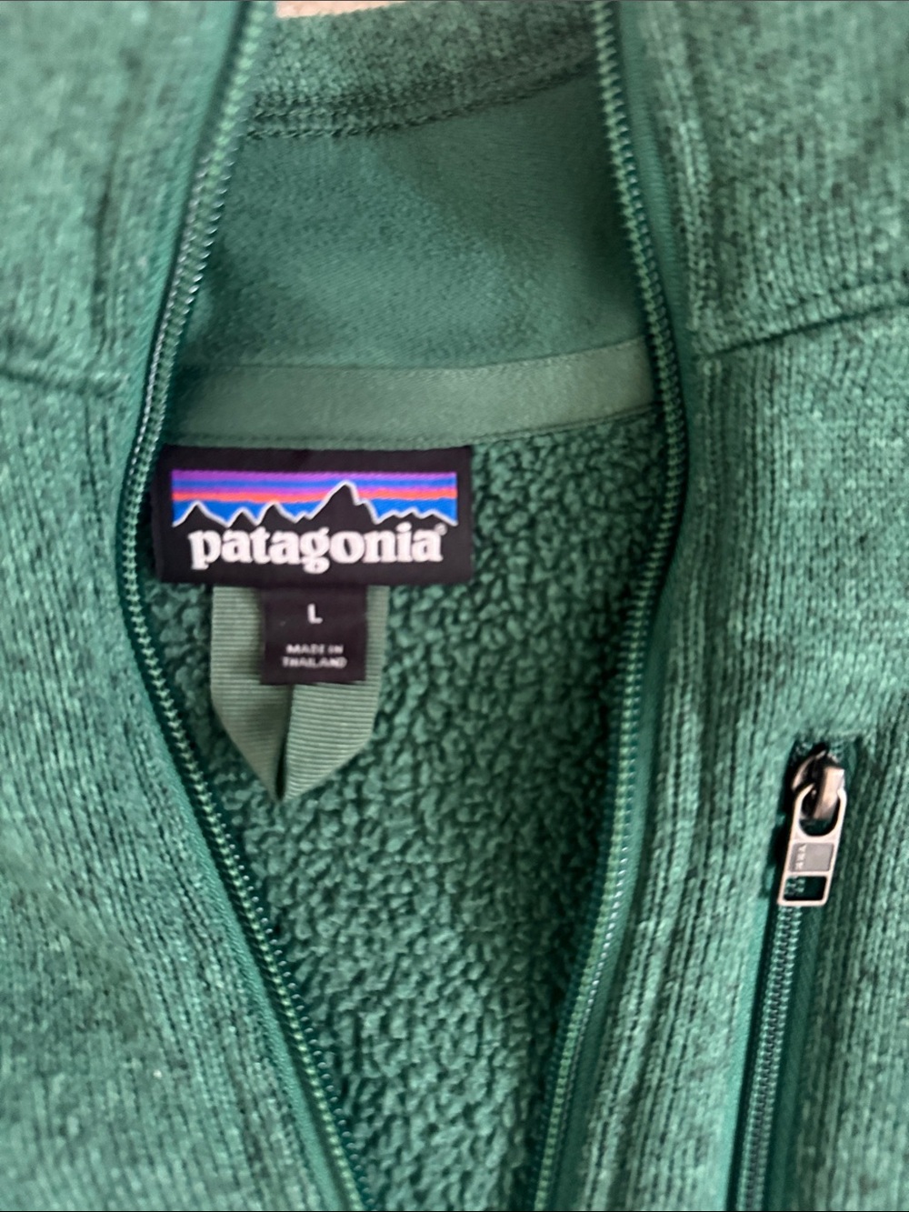 Patagonia Men's Dark Green Half-Zip Fleece Pullover - Picture 2 of 3